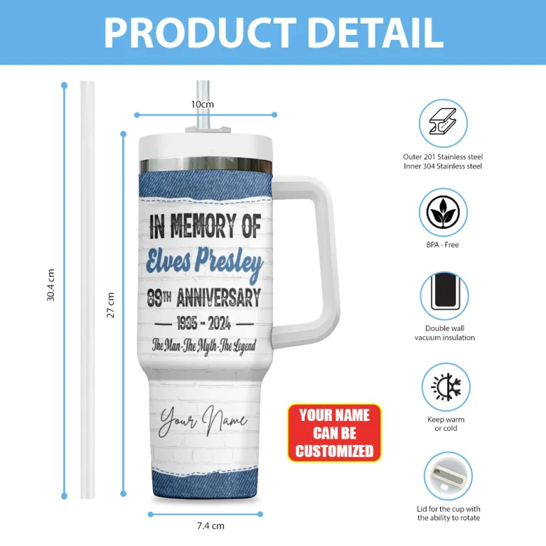 image 5 11 Personalized Elvis Presley 40oz Stanley Tumbler ERP280324L11 Idea Fanatic