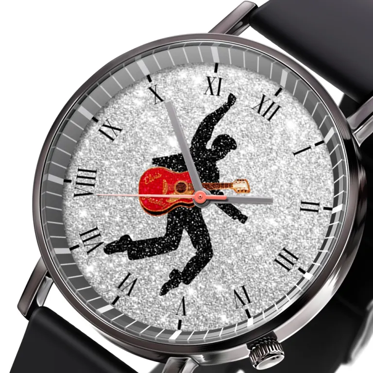 image 5 2 1 Elvis Presley Black Leather Watch IDF884220 Idea Fanatic