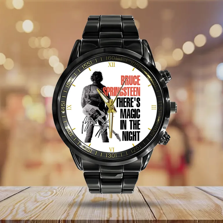 image 6 14 Bruce Springsteen Black Stainless Steel Hand Watch IDF894473 Idea Fanatic