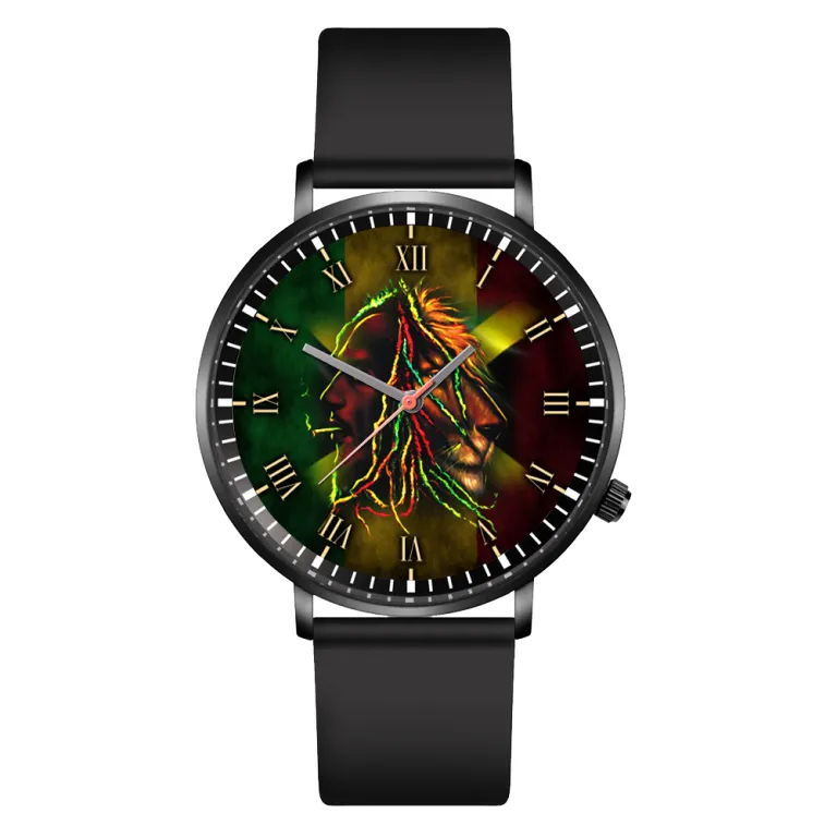 image 7 4 Bob Marley Black Leather Watch IDF857869 Idea Fanatic