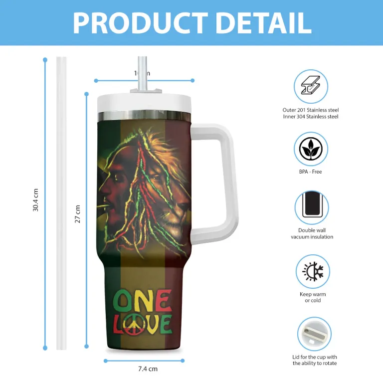 image 9 13 1 Bob Marley 40oz Stanley Tumbler BML060524M18 Idea Fanatic