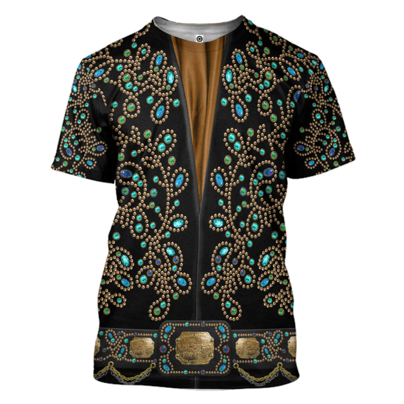 image 9 5 Elvis Presley Spanish Flower Black With Green Stones 3D Apparels EPR030424L77 Idea Fanatic