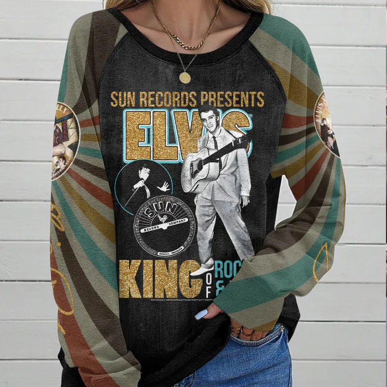 image 93 3 Elvis Presley Round Neck Raglan Sleeve Sweatshirt EPR050424M12 Idea Fanatic