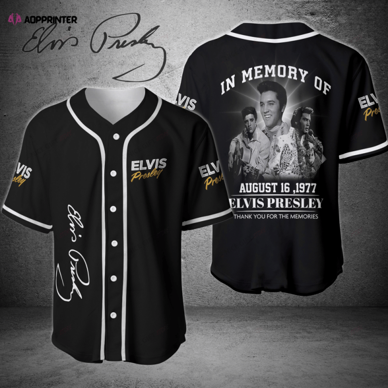 in memory of elvis presley baseball jersey tribute to the king In Memory of Elvis Presley Premium Baseball Jersey IDF110823 Idea Fanatic