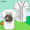 rock n roll icon elvis presley white printed black baseball jersey Rock n Roll Icon: Elvis Presley White Printed Black Baseball Jersey IDF104403 Idea Fanatic