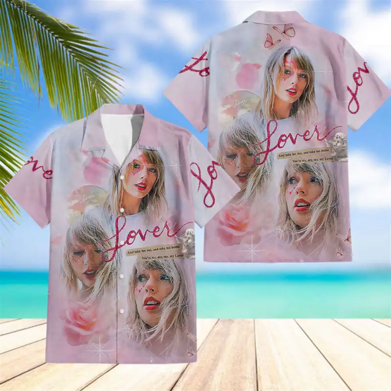 stylish taylor swift lover hawaiian shirt beach shorts embrace the tropical vibe 1 1 Taylor Swift Lover Hawaiian Shirt IDF134848 Idea Fanatic