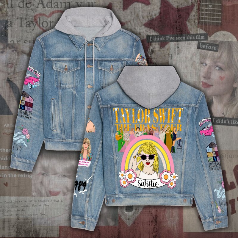 taylor hood denim jacket ANHNV4306 PANH Taylor Swift Premium Hooded Denim Jacket IFDDHDJ0027 Idea Fanatic