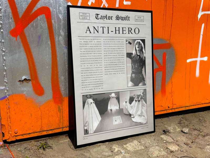 taylor swift anti hero album cover poster newspaper 1 Taylor Swift "Anti Hero" Album Cover Poster #newspaper IDF150170 Idea Fanatic