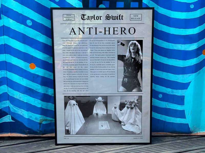 taylor swift anti hero album cover poster newspaper 2 Taylor Swift "Anti Hero" Album Cover Poster #newspaper IDF150170 Idea Fanatic