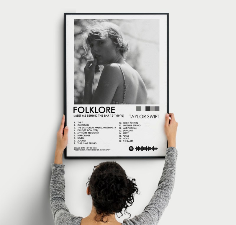 taylor swift folklore poster meet me behind the bar 12 vinyl special edition print swiftie gift wall decor album cover poster 1 Taylor Swift Folklore Poster IDF168891 Idea Fanatic