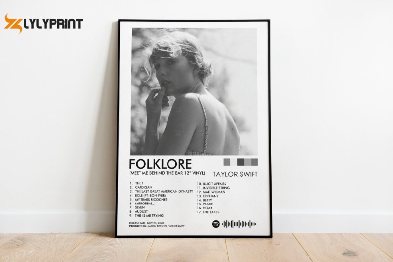 taylor swift folklore poster meet me behind the bar 12 vinyl special edition print swiftie gift wall decor album cover poster Taylor Swift Folklore Poster IDF168891 Idea Fanatic