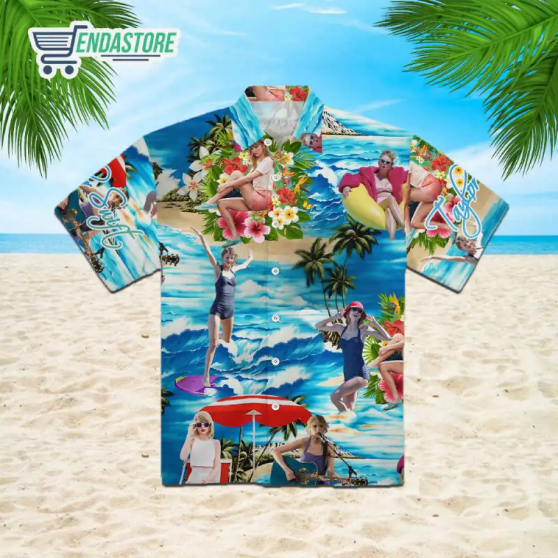 taylor swift on the beach hawaiian shirt trendy and stylish summer wear 1 Taylor Swift On The Beach Hawaiian Shirt IDF134859 Idea Fanatic