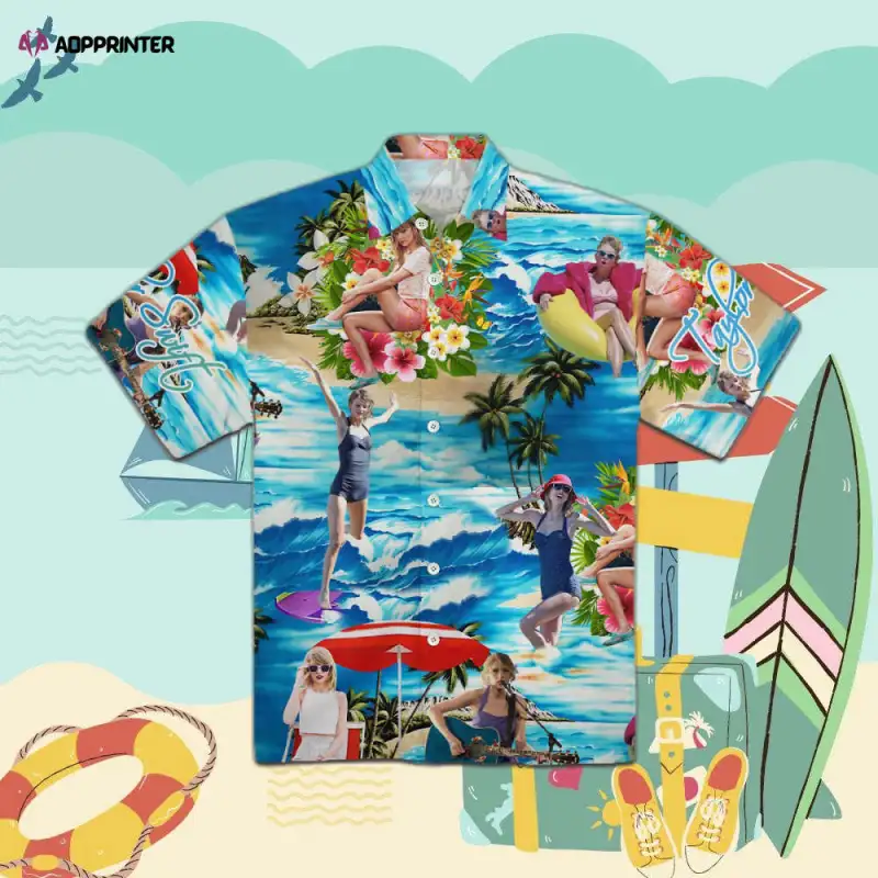 taylor swift on the beach hawaiian shirt trendy and stylish summer wear Taylor Swift On The Beach Hawaiian Shirt IDF134859 Idea Fanatic