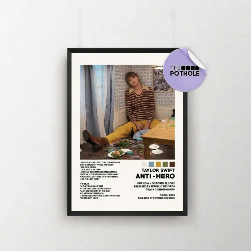 taylor swift posters anti hero poster album cover poster poster print custom poster home decor evermore midnights anti hero v2 1 Taylor Swift Anti-Hero Poster IDF120628 Idea Fanatic