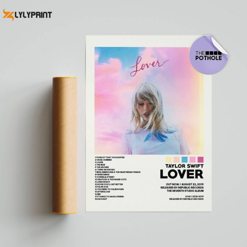 taylor swift posters lover poster album cover poster poster print wall art custom poster home decor evermore folklore fearless Taylor Swift Posters Lover Poster IDF122337 Idea Fanatic