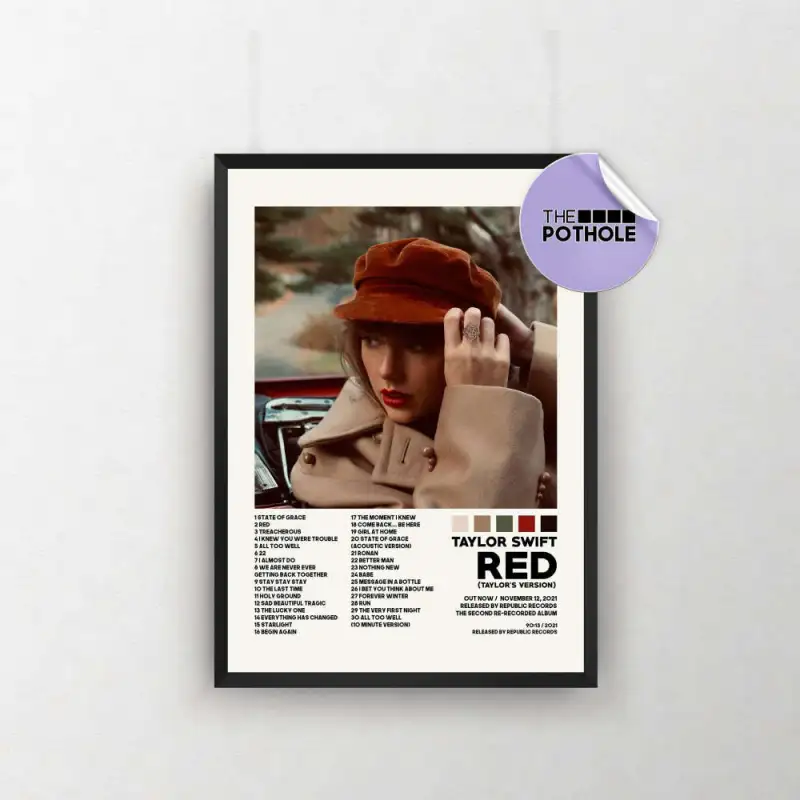 taylor swift posters red taylor s version poster album cover poster poster print custom poster home decor evermore folklore red 1 Taylor Swift Red Taylor's Version Poster IDF121332 Idea Fanatic