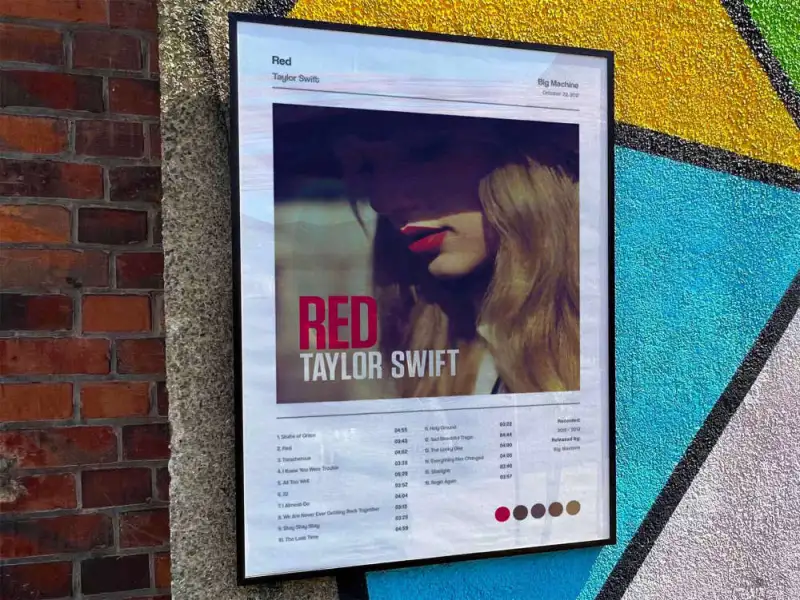 taylor swift red album cover poster 5 2 Taylor Swift "Red" Album Cover Poster #5 IDF162448 Idea Fanatic