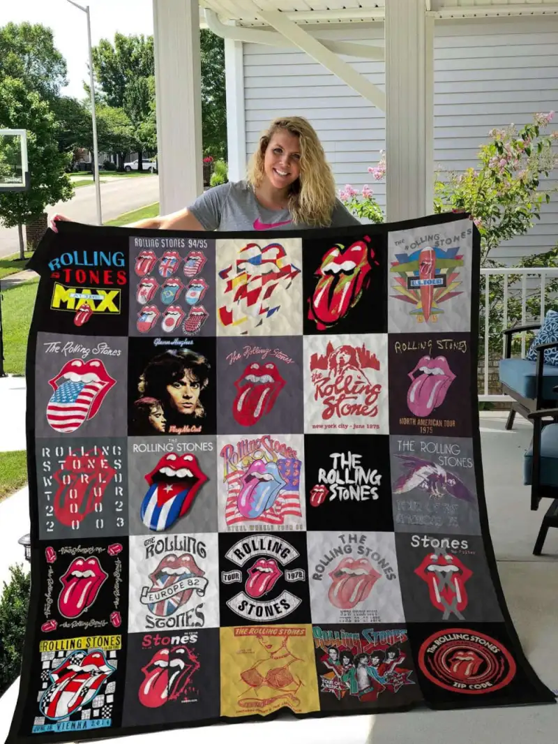 the rolling stones 1 quilt blanket 1 The Rolling Stones 1 Quilt Blanket Home Decor Gift (2) IDF161801 Idea Fanatic