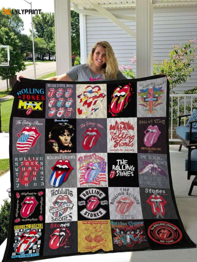 the rolling stones 1 quilt blanket for fans home decor gift The Rolling Stones 1 Quilt Blanket Home Decor Gift IDF129461 Idea Fanatic