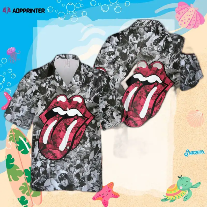 the rolling stones band black n white images patterns hawaiian shirt The Rolling Stones Band Black n White Images Patterns Hawaiian Shirt IDF84655 Idea Fanatic