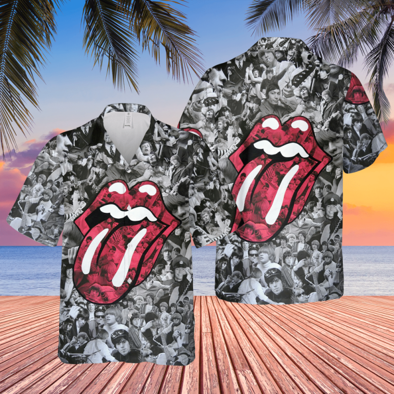 the rolling stones band black n white images patterns hawaiian shirt The Rolling Stones Band Black n White Images Patterns Hawaiian Shirt IDF84655 Idea Fanatic