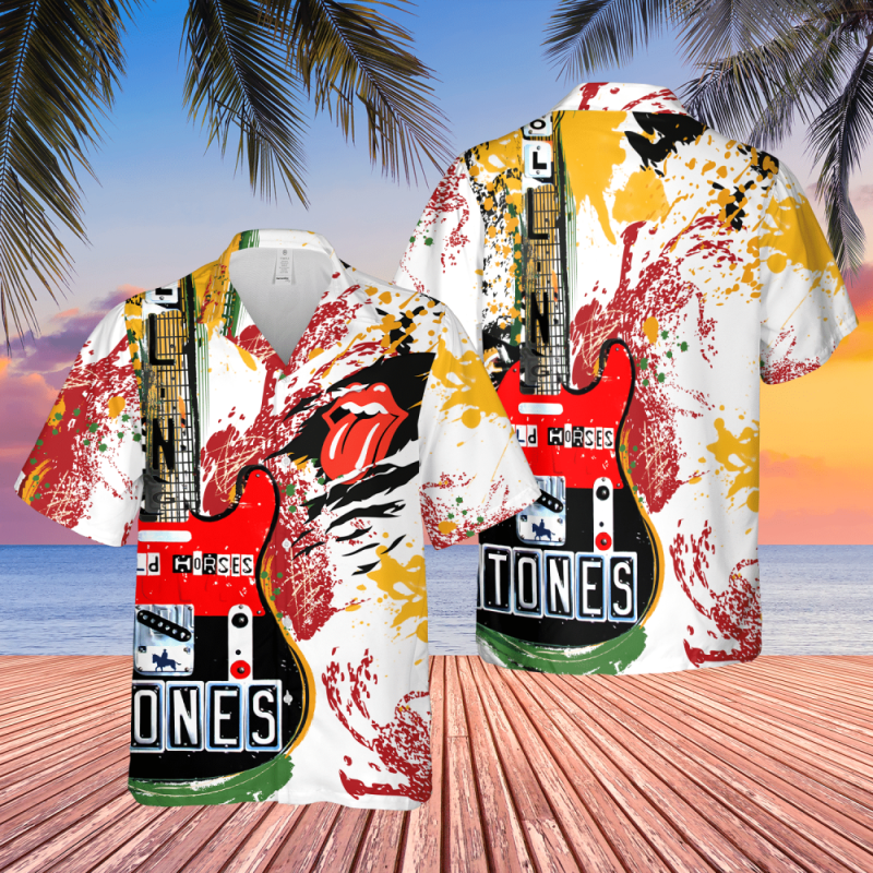 the rolling stones guitar wild horses hawaiian shirt The Rolling Stones Guitar Wild Horses Hawaiian Shirt IDF84920 Idea Fanatic