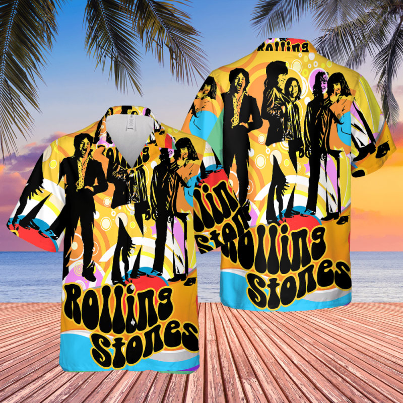 the rolling stones poster 70 s rock n roll hawaiian shirt The Rolling Stones Poster 70's Rock n Roll Hawaiian Shirt IDF84807 Idea Fanatic