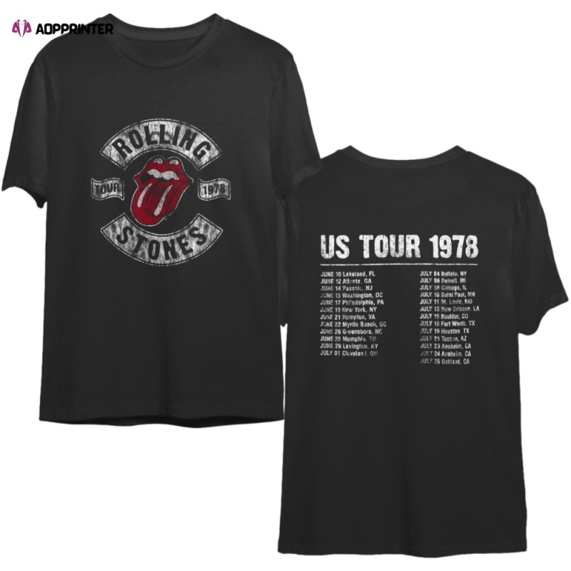 the rolling stones unisex tee us tour 1978 The Rolling Stones Unisex Tee: US Tour 1978 IDF141555 Idea Fanatic