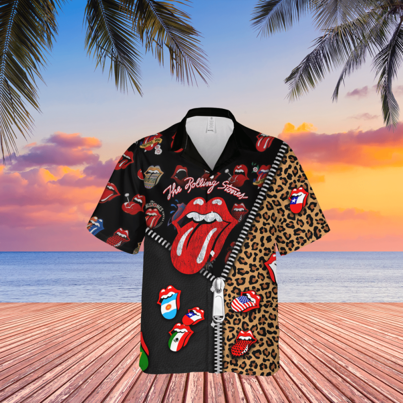 the rolling stones unzipped pattern hawaiian shirt The Rolling Stones Unzipped Pattern Hawaiian Shirt IDF84864 Idea Fanatic